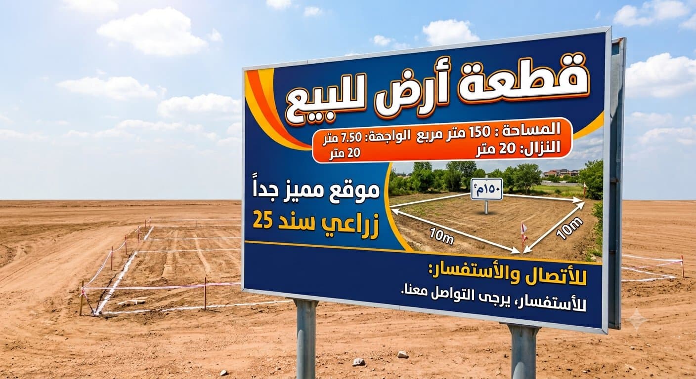 قطعة أرض سكنية للبيع 
